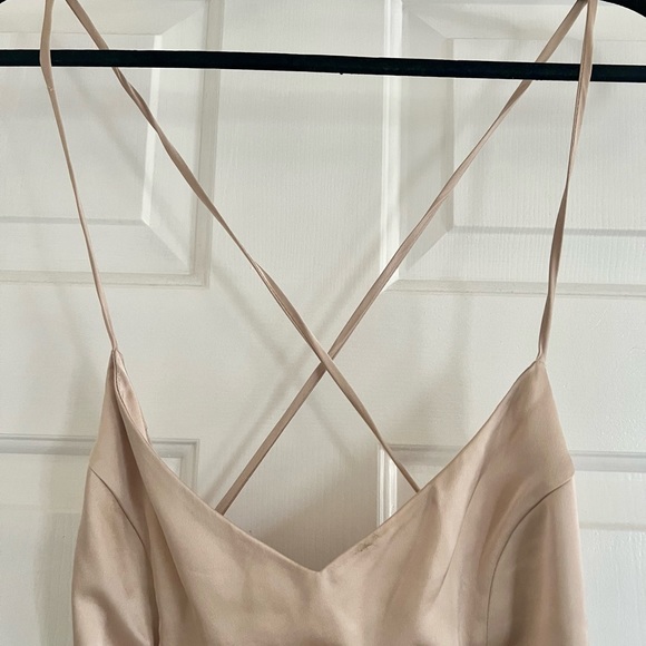 XXL Show Me Your Mumu Godshaw Goddess Maxi Dress Champagne Luxe Satin - Picture 5 of 8